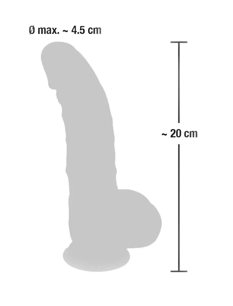 You2Toys medicininio silikono intymus modelis 20 cm, lankstus, su siurbtuku