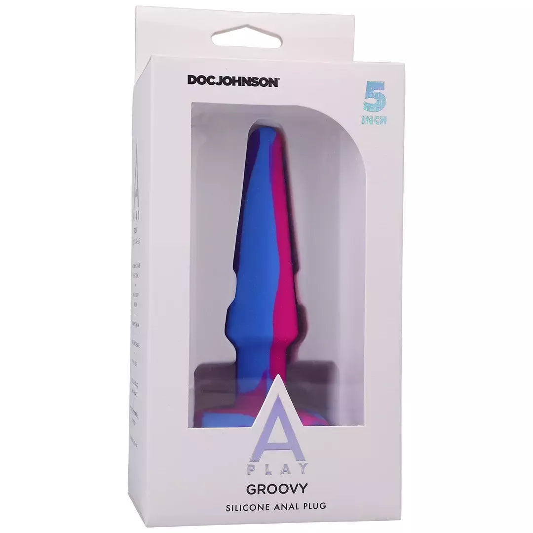 A-Play Groovy Silikoninis išangės kamštis 12 cm, daugiaspalvis – Lankstus smailėjantis modelis