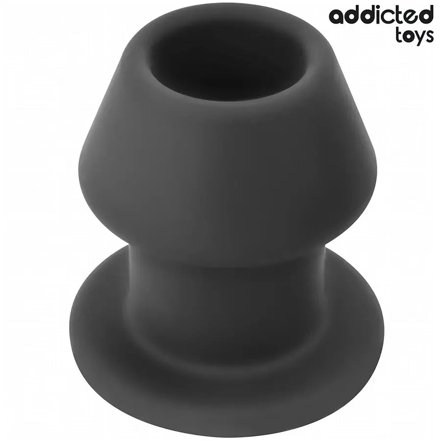 ADDICTED Extreme Hollow silikoninis analinis kamštis, S dydis, 7,5 cm – juodas