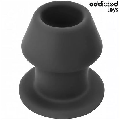 ADDICTED Extreme Hollow silikoninis analinis kamštis, S dydis, 7,5 cm – juodas
