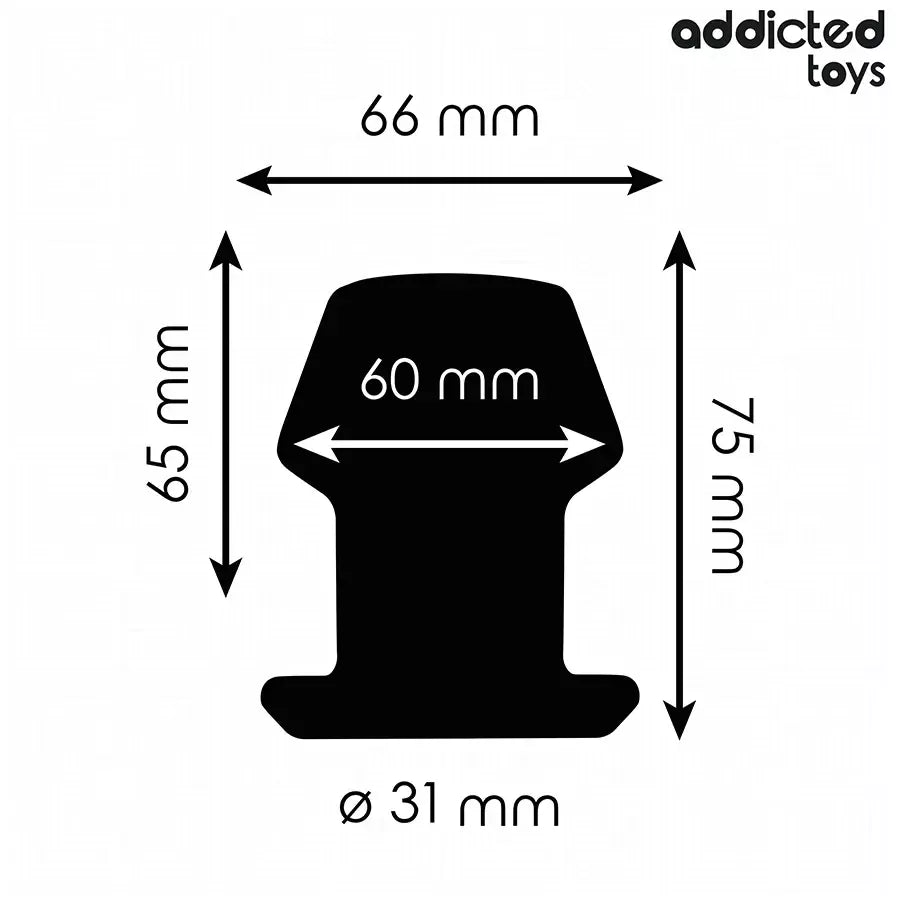 ADDICTED Extreme Hollow silikoninis analinis kamštis, S dydis, 7,5 cm – juodas