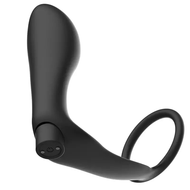 Addicted Toys Black įkraunamas analinio kaiščio ir žiedo rinkinys su nuotolinio valdymo pulteliu