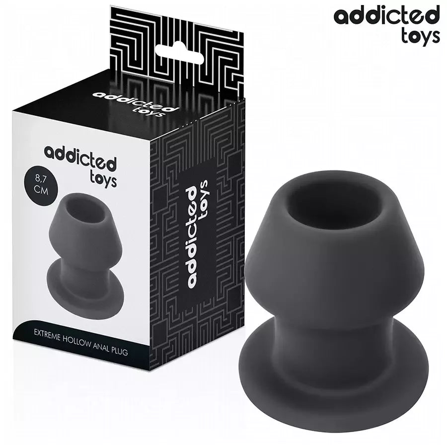 „Addicted Toys Extreme Hollow Plug“ silikoninis analinis kaištis M, 8,7 cm – anatominės formos