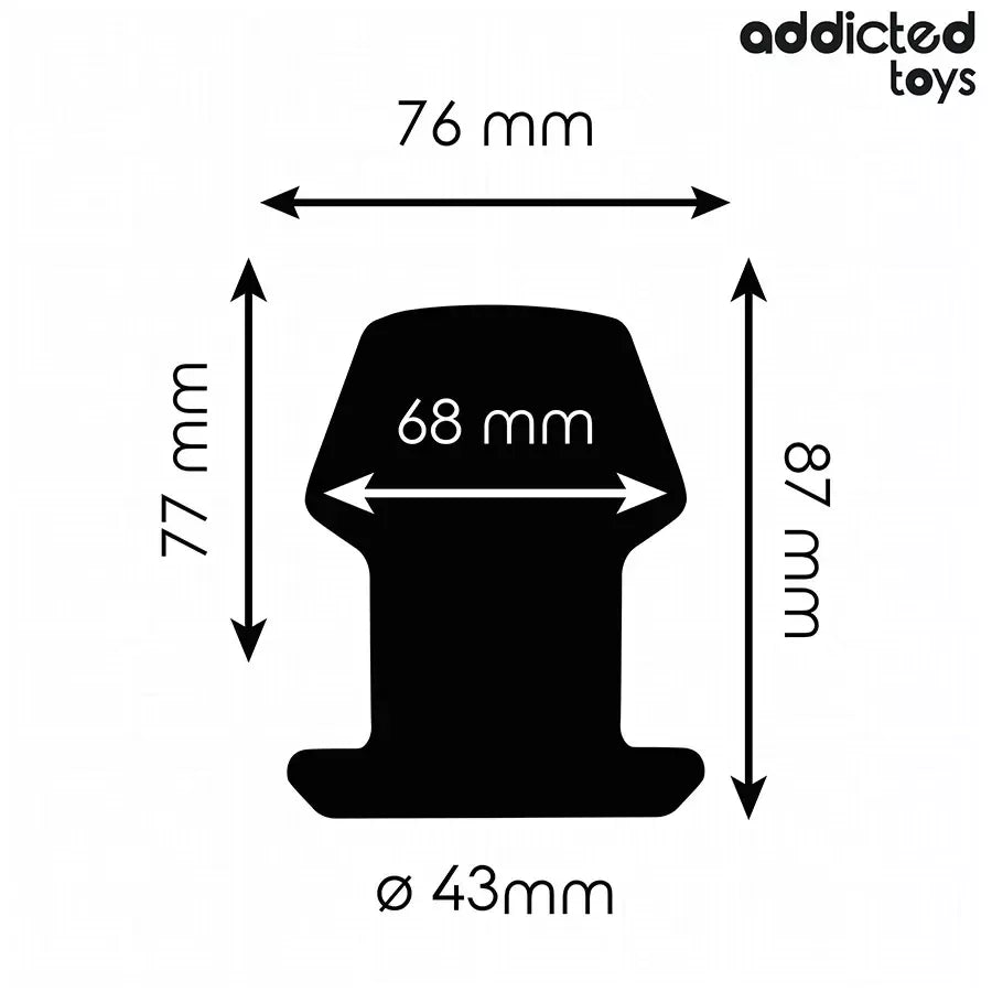 „Addicted Toys Extreme Hollow Plug“ silikoninis analinis kaištis M, 8,7 cm – anatominės formos