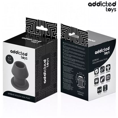 „Addicted Toys Extreme Hollow Plug“ silikoninis analinis kaištis M, 8,7 cm – anatominės formos