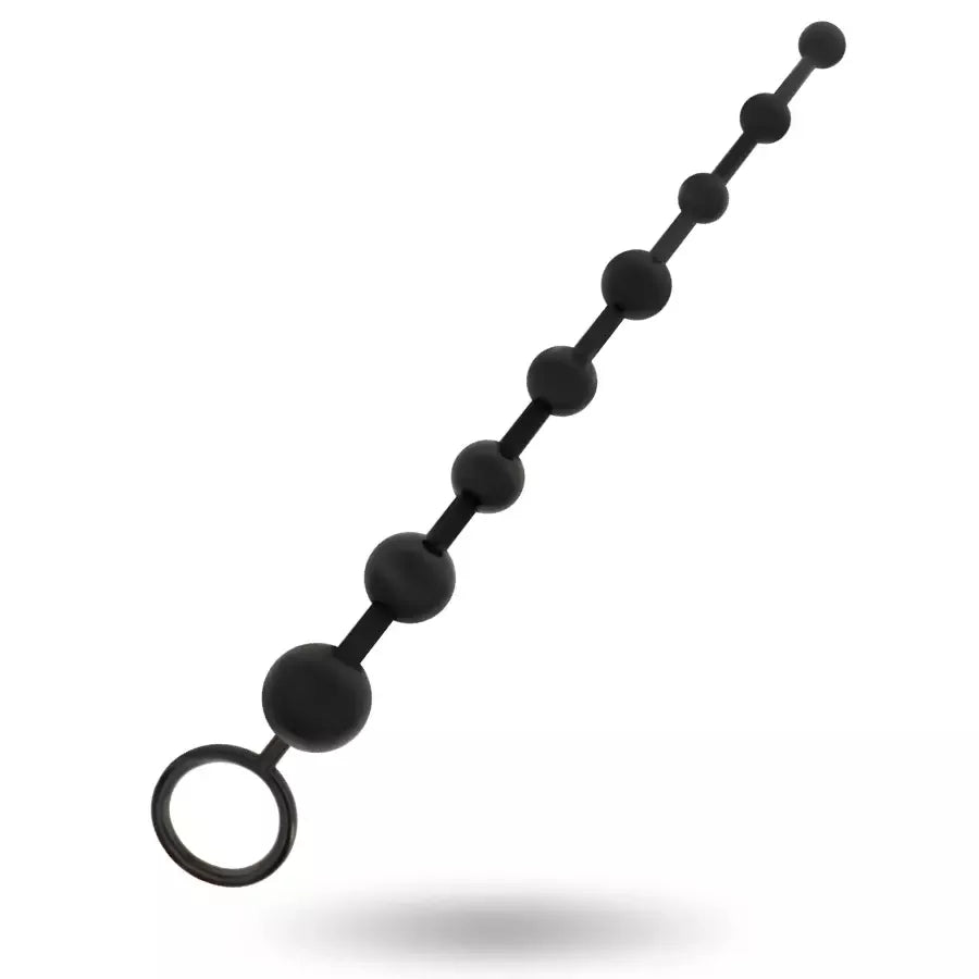 ADDICTED Toys karoliukų grandinėlė 29 cm, juoda – lanksti silikoninė sistema
