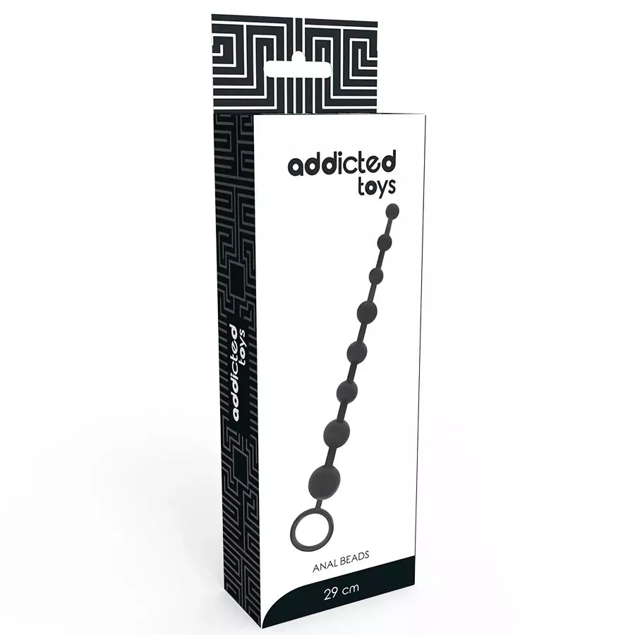 ADDICTED Toys karoliukų grandinėlė 29 cm, juoda – lanksti silikoninė sistema