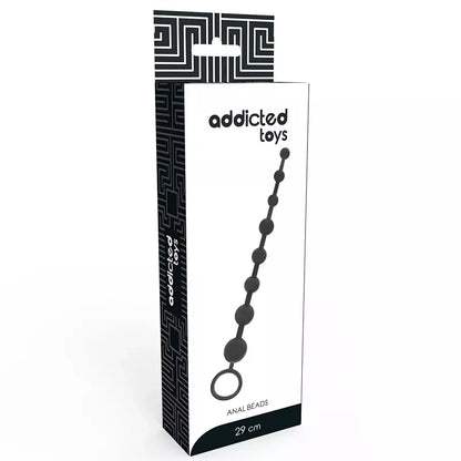 ADDICTED Toys karoliukų grandinėlė 29 cm, juoda – lanksti silikoninė sistema