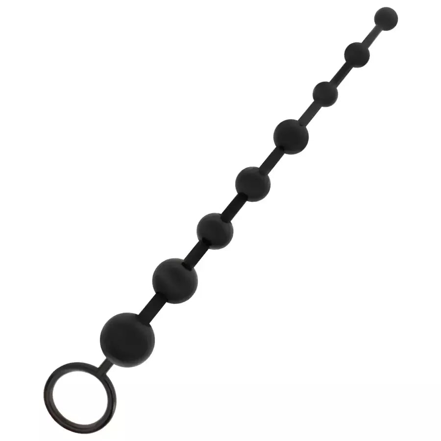 ADDICTED Toys karoliukų grandinėlė 29 cm, juoda – lanksti silikoninė sistema