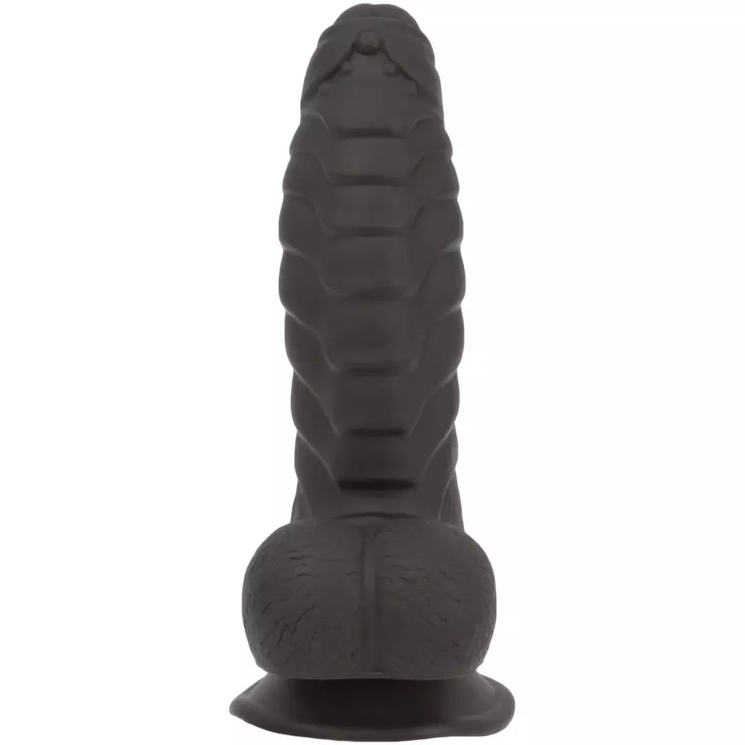 Addiction Ben 18 cm juodas silikoninis briaunuotas modelis su siurbtuku