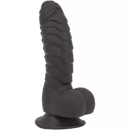 Addiction Ben 18 cm juodas silikoninis briaunuotas modelis su siurbtuku