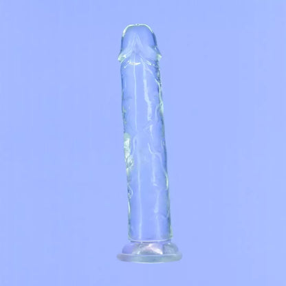 Addiction Crystal Addiction Intimate Machine 23 cm skaidrus TPE su siurbtuku
