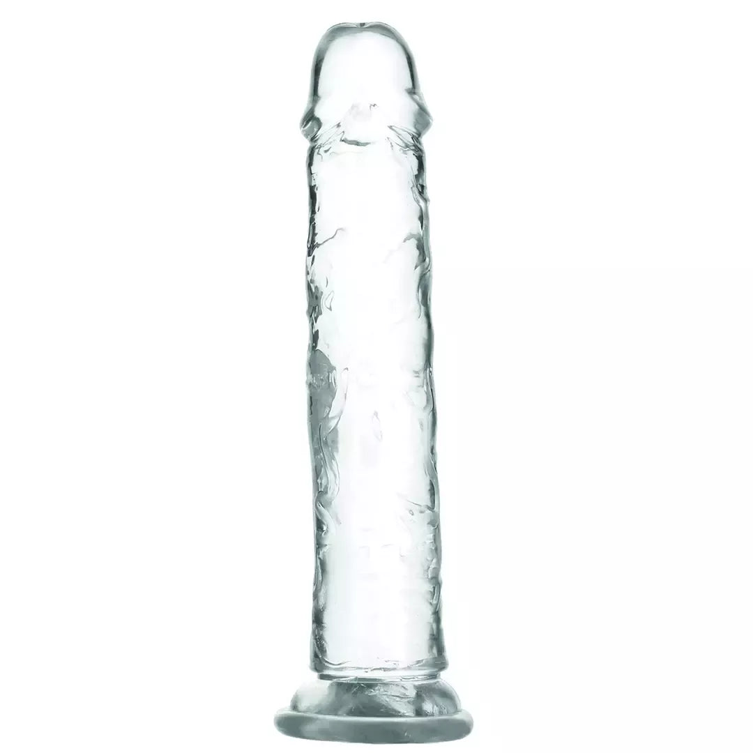 Addiction Crystal Addiction Intimate Machine 23 cm skaidrus TPE su siurbtuku
