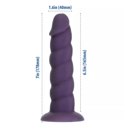 Addiction Fantasy 18 cm vienaragio modelis, violetinis, silikoninis, su siurbtuku