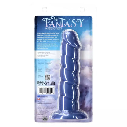 Addiction Fantasy 20 cm intymus modelis Unicorn Blue, silikoninis, briaunotas