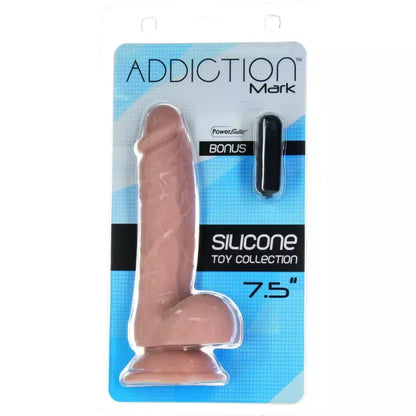 Addiction Mark 19 cm anatominis modelis su vakuuminiu pagrindu, smėlio spalvos