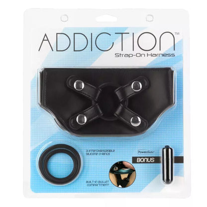 Addiction Strap-On Harness Adjustable Black One Size su PowerBullet