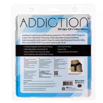 Addiction Strap-On Harness Adjustable Black One Size su PowerBullet