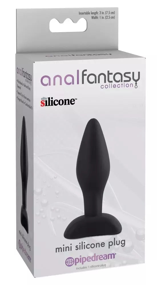 AFC Mini Elite silikoninis analinis kaištis, juodas, 7,5 cm, ergonomiškas dizainas