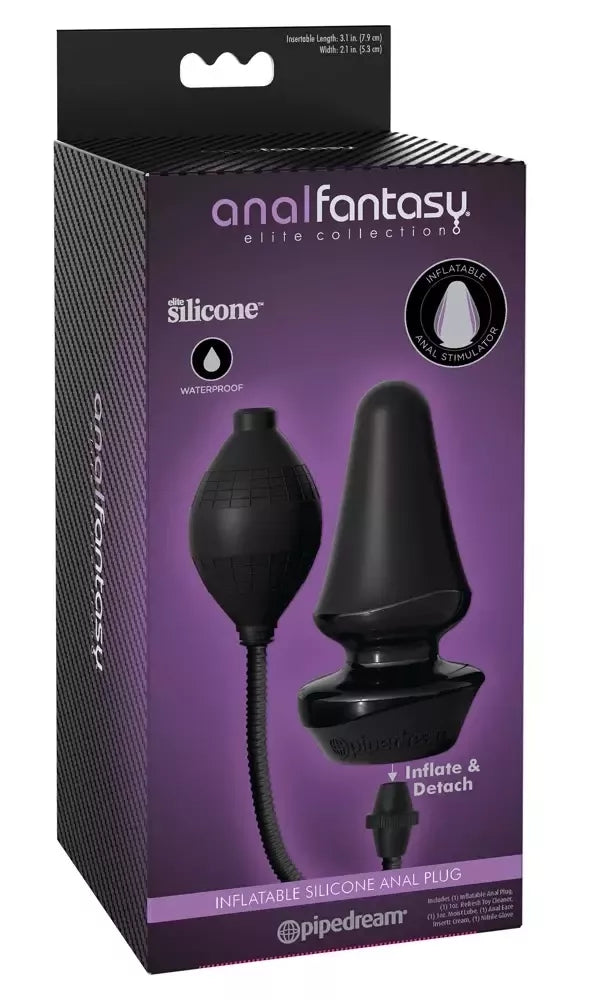 „AFE Silicone Inflatable Anal Trainer Plug“ 12,4 cm, juodas, atsparus vandeniui