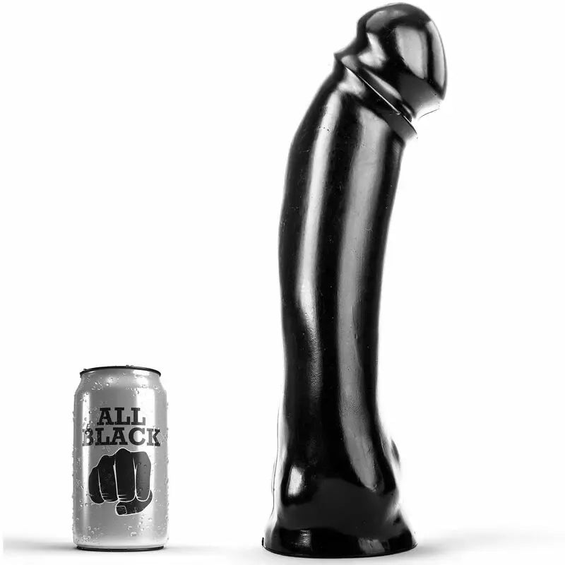 ALL BLACK 33 cm Intimate System - juodas PVC, didelis dydis
