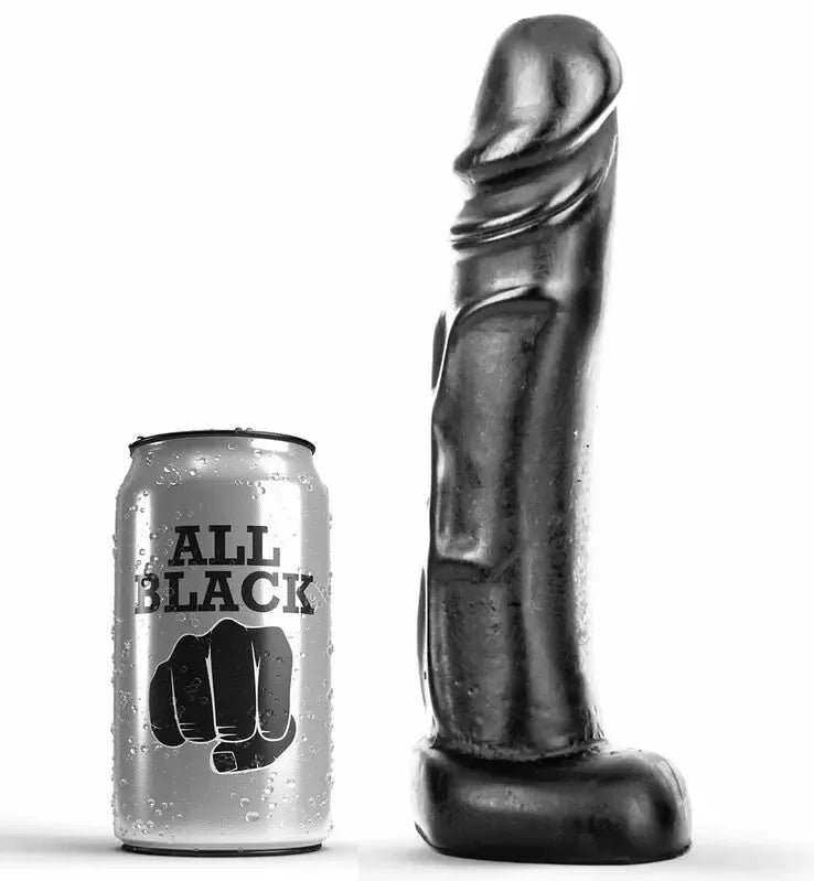 All Black Intimate Model 22 cm lankstus PVC, juodas, didelio dydžio