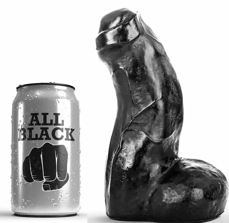 All Black Model AB43 Intiminis silikoninis modelis, juodas, 17 cm
