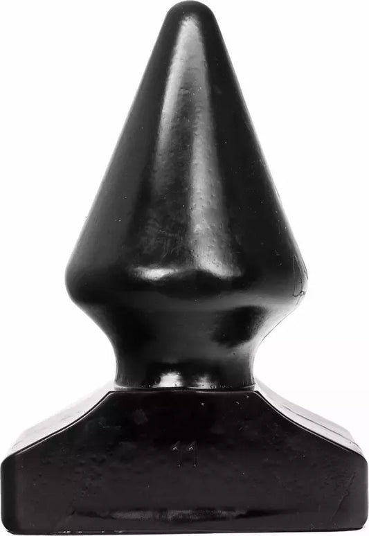 All Black modelio 21,5 cm silikoninis intymus kaištis su griovelių dizainu