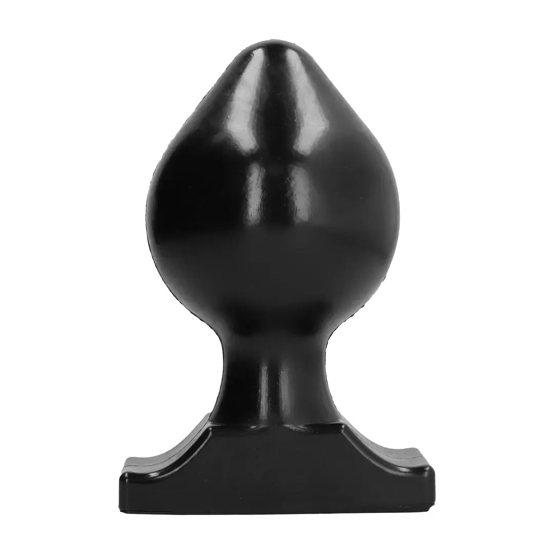 All Black Plug 22,5 cm - didelio dydžio analoginis žaislas su briaunuotu paviršiumi