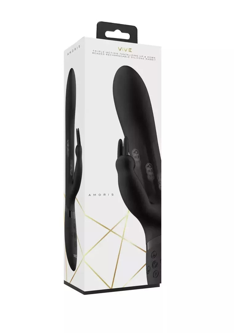 Amoris Stimulating Beads Black – 3 varikliukų silikoninė intymi sistema