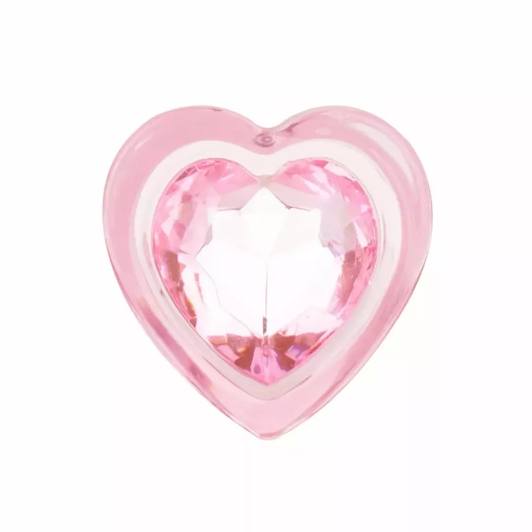 Anal Collection stiklinis analinis kamštis, vidutinis, širdelės formos pagrindas, 8,3 cm, rožinis