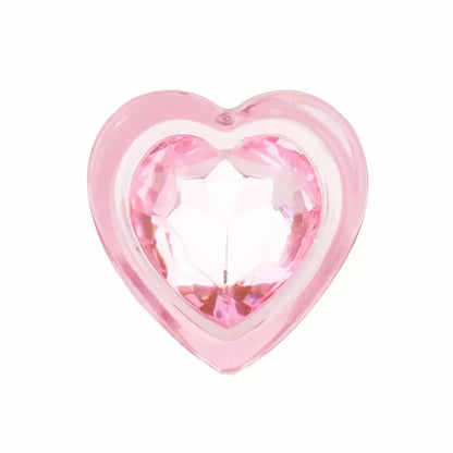 Anal Collection stiklinis analinis kamštis, vidutinis, širdelės formos pagrindas, 8,3 cm, rožinis