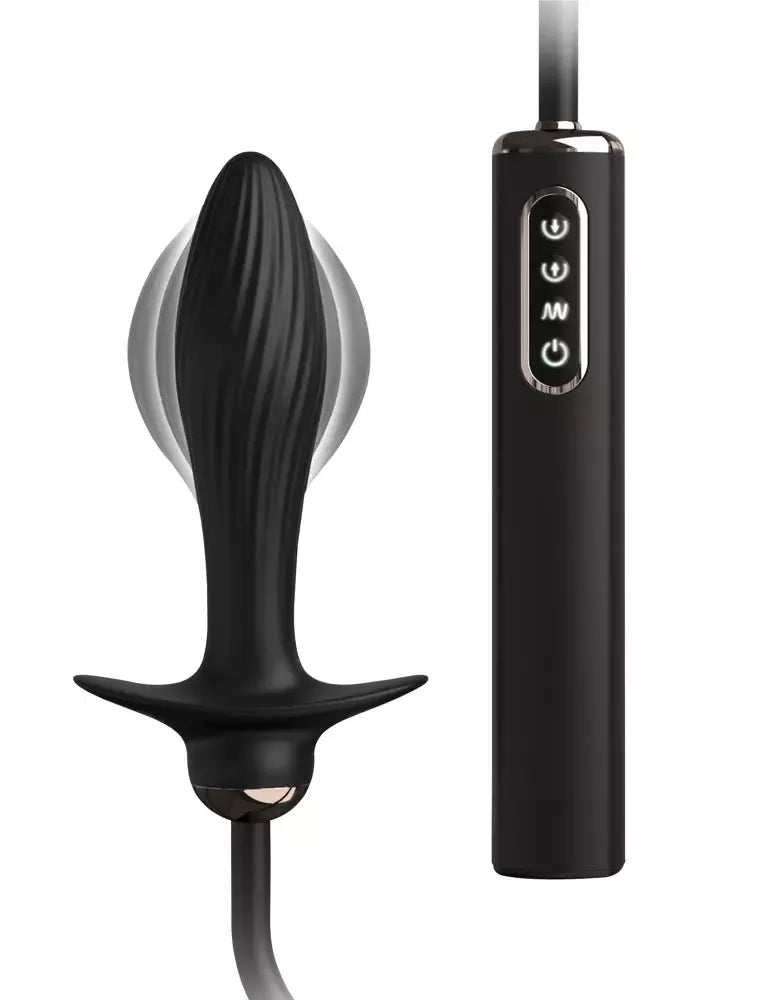 Anal Fantasy Elite Auto-Throb pripučiamas kamštis, silikoninis, juodas, 13 cm