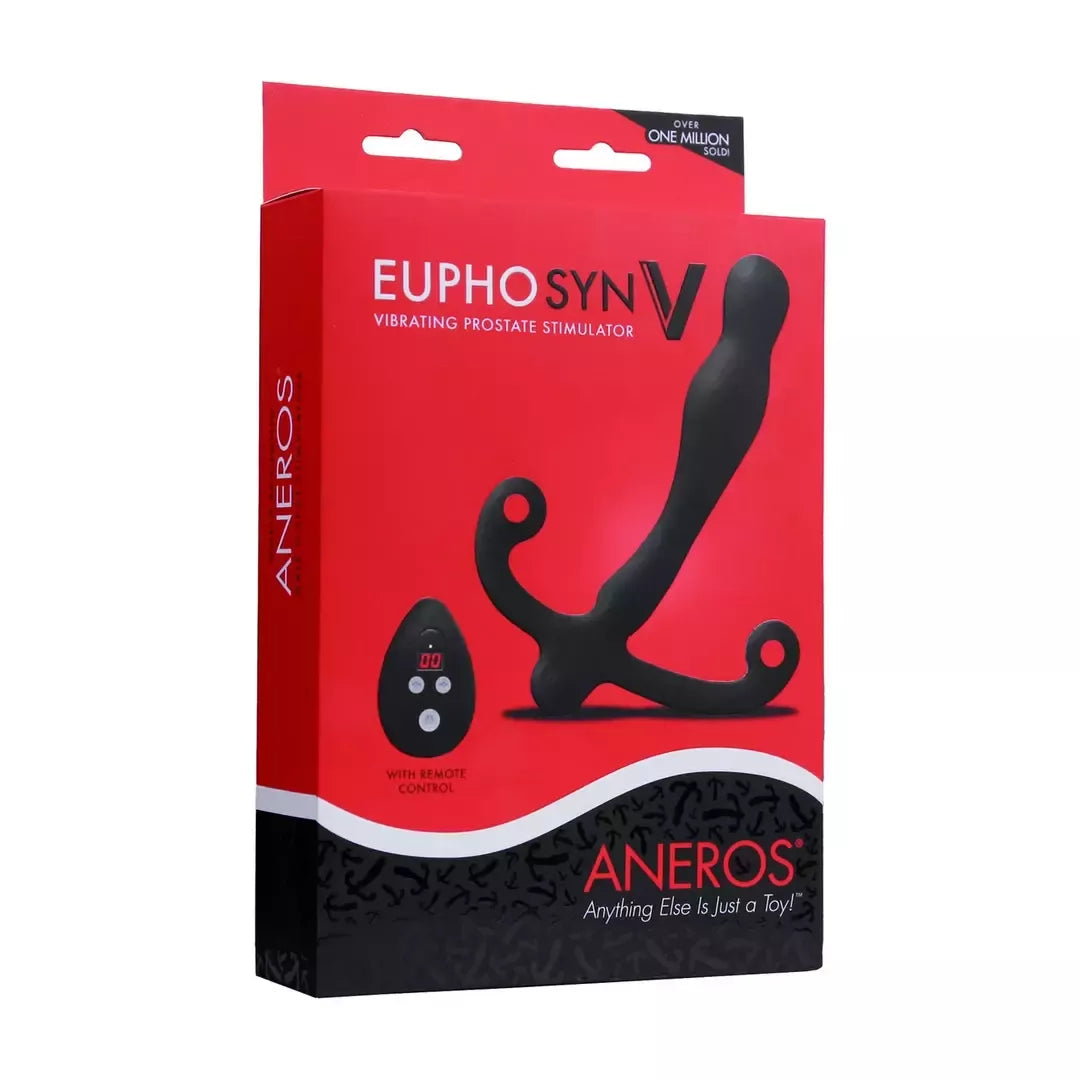 Aneros Eupho Syn V vibruojantis prostatos masažuoklis, juodas – 10 režimų, nuotolinis valdymas