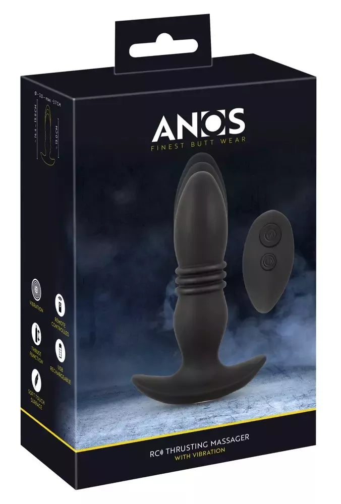 ANOS RC Thrusting Massager – Valdomas nuotoliniu būdu, juodas, 14,4–15,9 cm