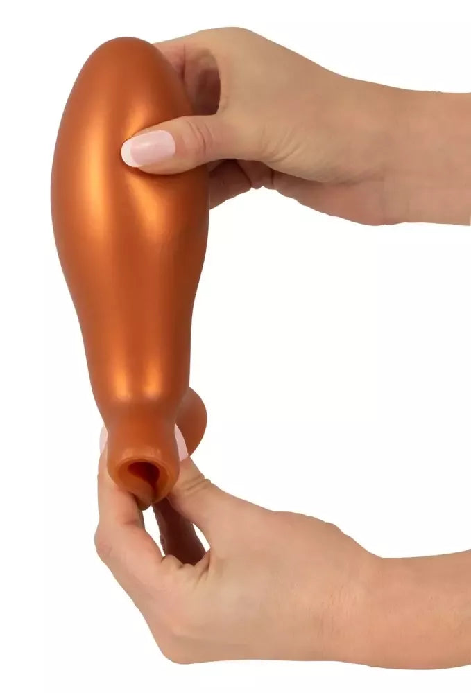 ANOS Soft XL kūgio formos analinis kaištis su siurbtuku, 16 cm, juodas