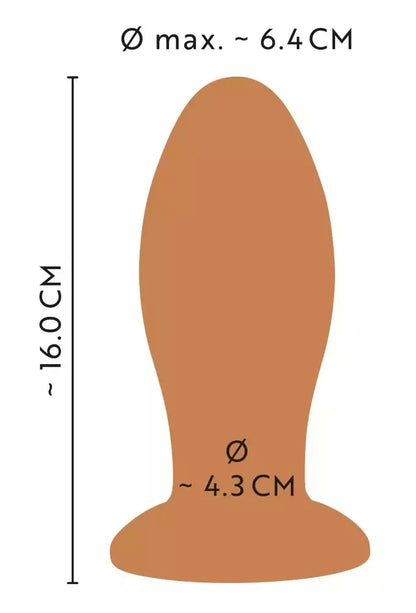 ANOS Soft XL kūgio formos analinis kaištis su siurbtuku, 16 cm, juodas