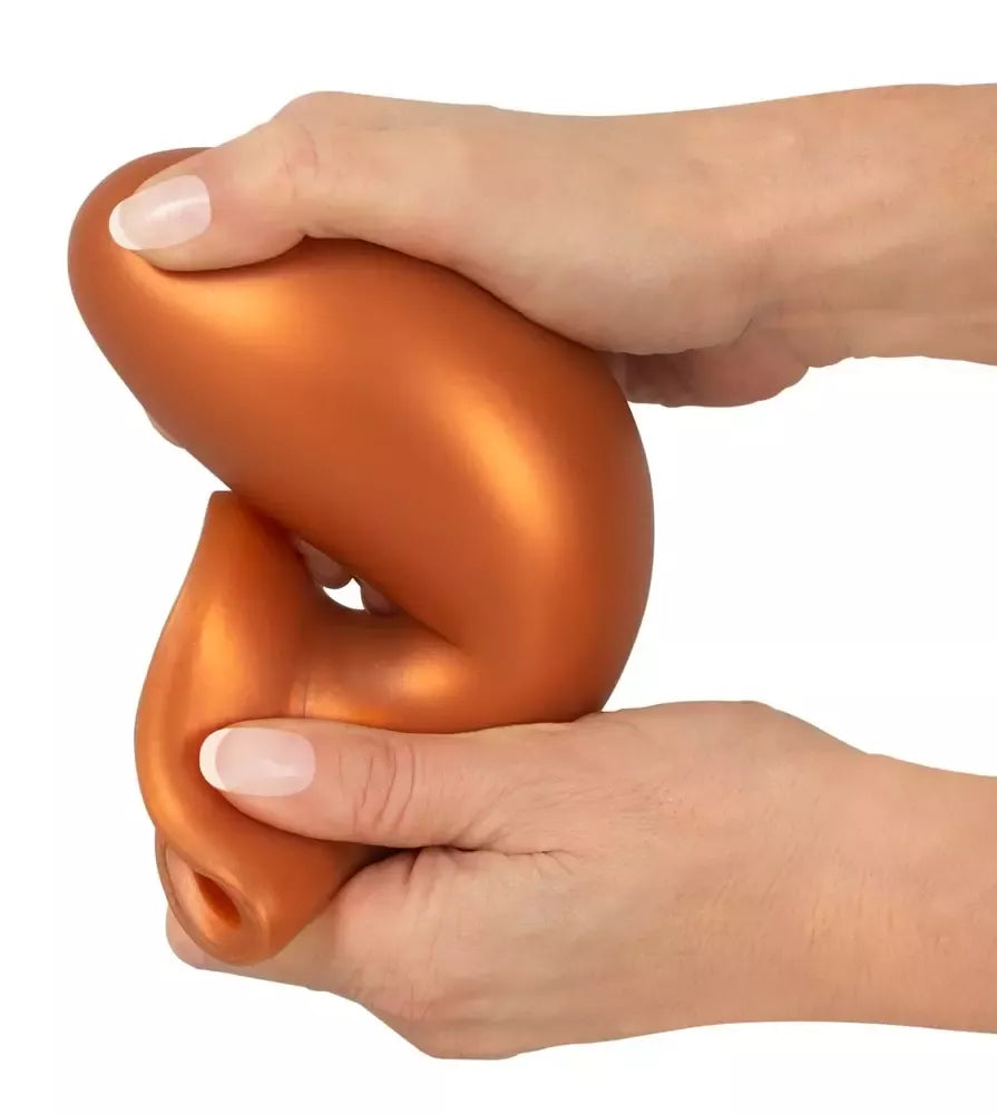 ANOS Soft XL kūgio formos analinis kaištis su siurbtuku, 16 cm, juodas