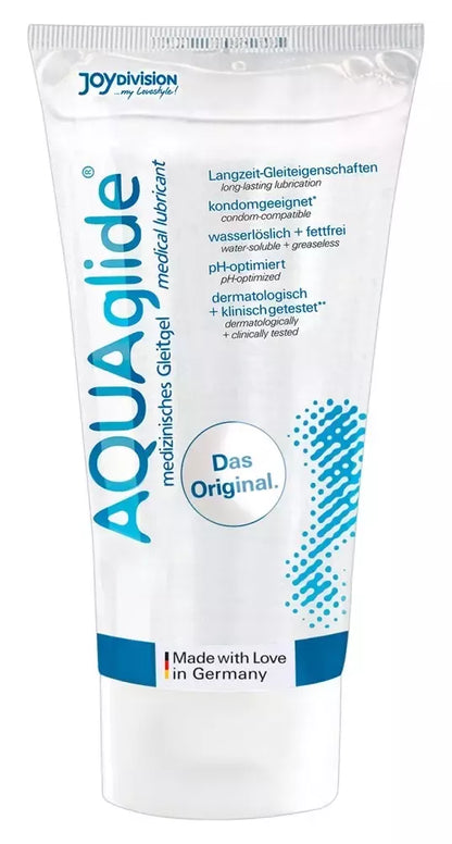 AQUAglide vandens pagrindo lubrikantas 50ml – skaidri formulė, kompaktiškas dydis