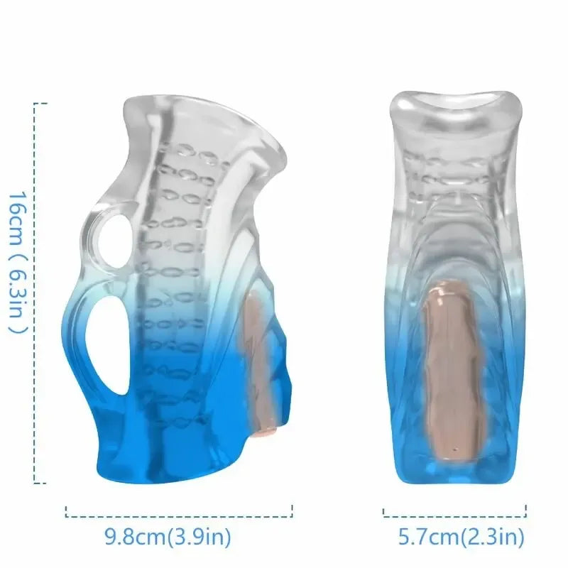 ARMONY Finger & Vibrator Blue Gradient įkraunamas intymus prietaisas