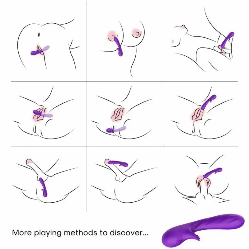 ARMONY Romance vibratorius su stimuliatoriumi, violetinis, 9 režimai, atsparus vandeniui