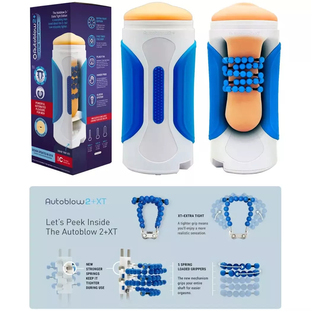 Autoblow 2 Plus XT intymus prietaisas su keičiama A dydžio (maža) mova