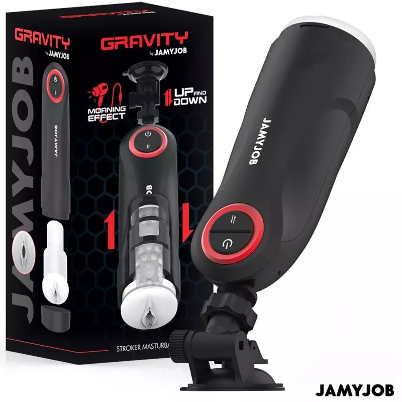Automatinis intymus prietaisas Jamyjob Gravity, 5 režimai, USB, juodas-raudonas