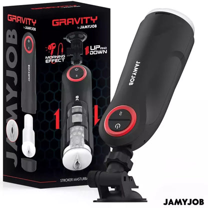 Automatinis intymus prietaisas Jamyjob Gravity, 5 režimai, USB, juodas-raudonas