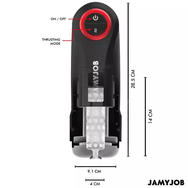 Automatinis intymus prietaisas Jamyjob Gravity, 5 režimai, USB, juodas-raudonas