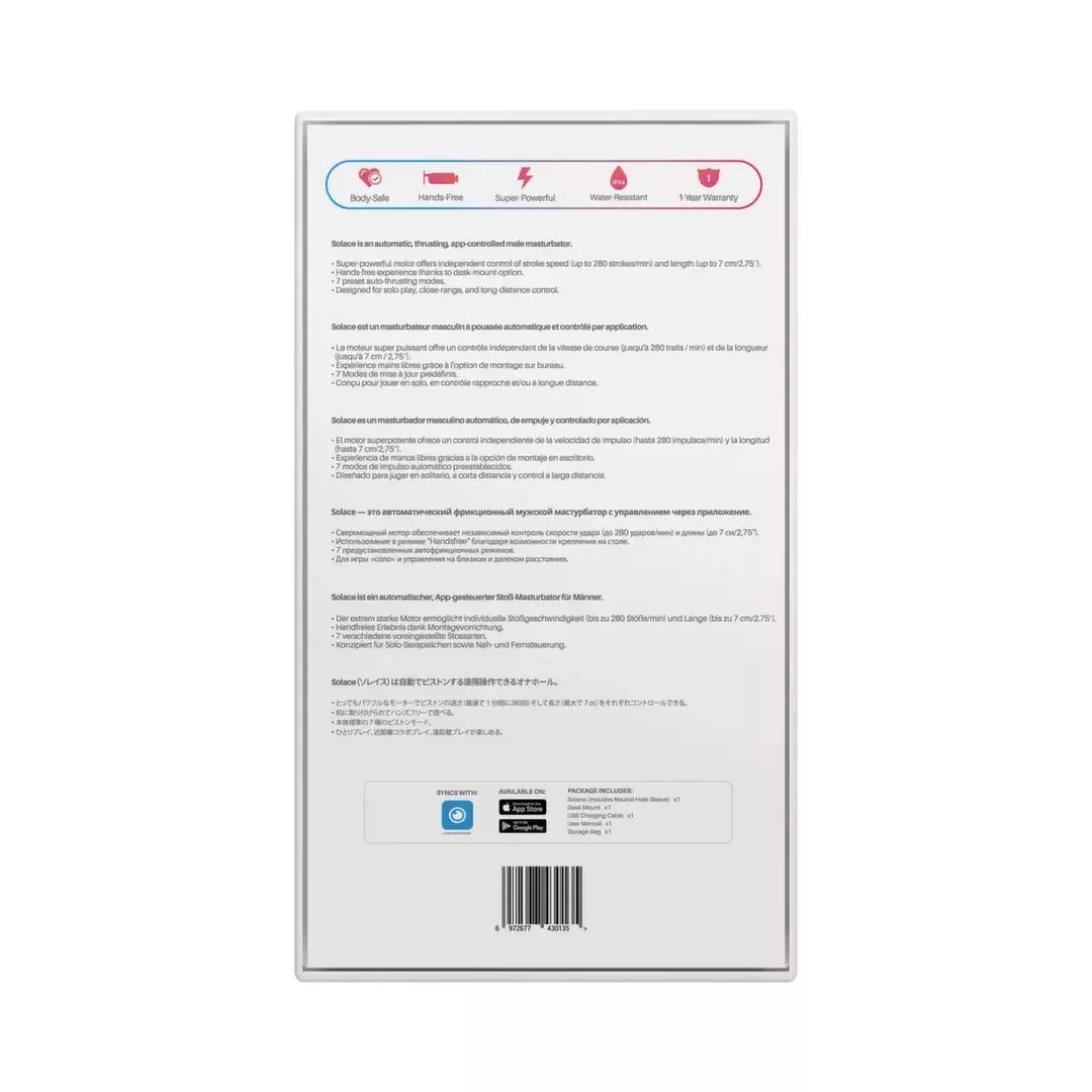 Automatinis Lovense Solace įrenginys su programėle, 70 mm gylis