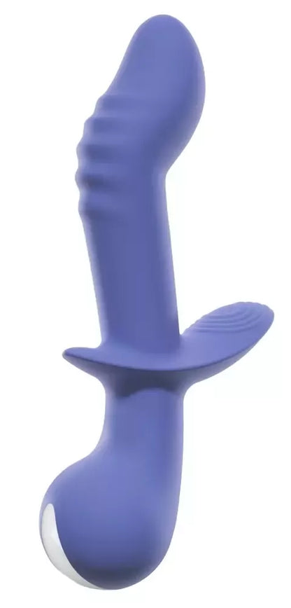 AWAQ.U Vibrator 2 violetinis dviejų variklių silikoninis masažuoklis, 21,6 cm