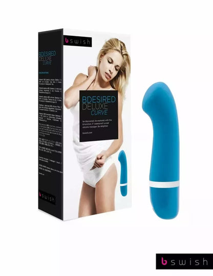 B Swish Bdesired Deluxe Curve Blue Lagoon silikoninis stimuliatorius 15,2 cm