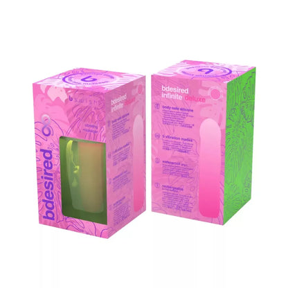 B Swish Bdesired Infinite Deluxe Beauty Edition silikoninis rožinės-žalios spalvos 16 cm