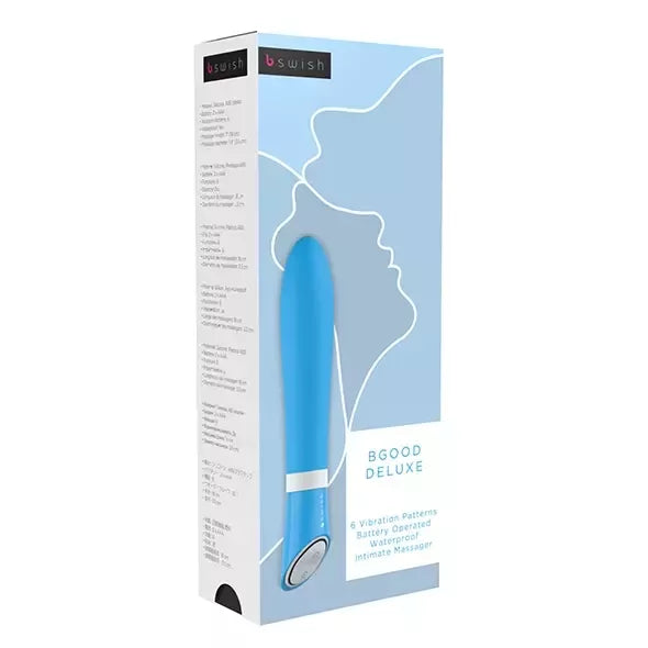 B Swish bgood Deluxe Blue intymus masažuoklis – 6 režimai, vandeniui atsparus